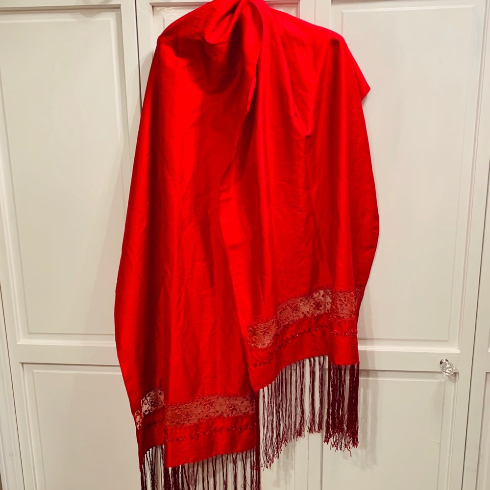 Red silk wrap